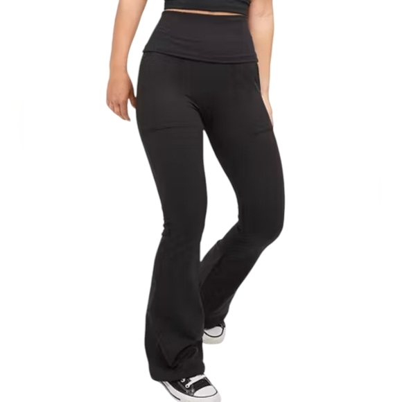 OFFLINE By Aerie Black Ribbed Pocket Foldover Low Rise Flare Legging Size S - Picture 6 of 14